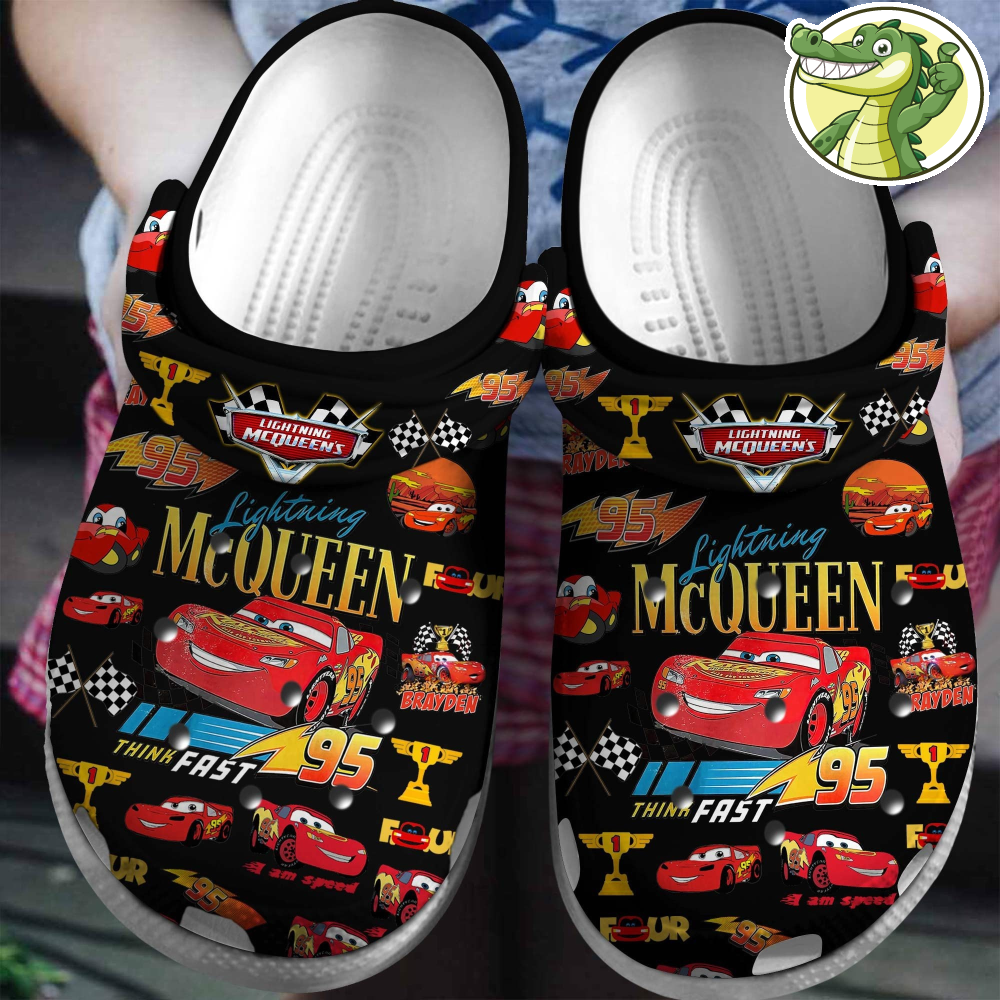 Lightning McQueen Cars Summers Shoes, Lightning McQueen Cars Custom Slipper, Cars Custom Shoes, Custom Summer Shoes, Personalized Shoes.jpg