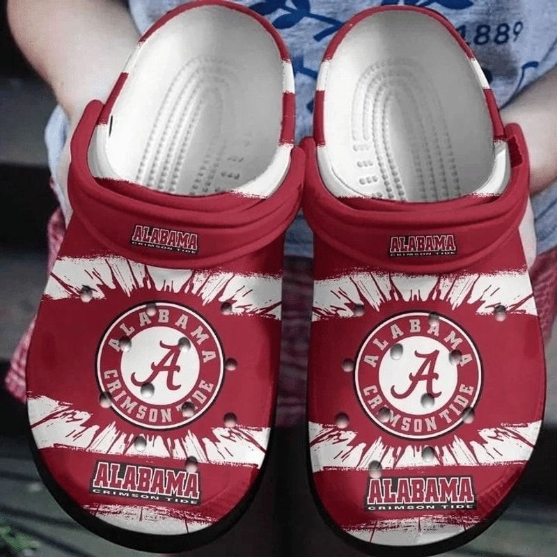 Alabama Crimson Tide Football Crocs Crocband Clog Comfortable Water Shoes In Dark Red.jpg