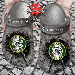 football crocs - g.packers personalized chain breaking wall clog shoes