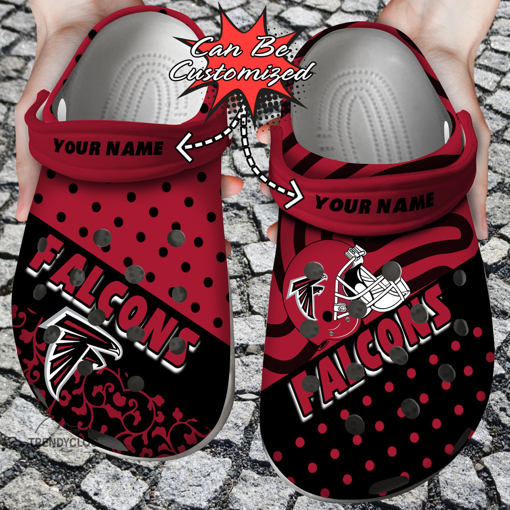 Football Crocs - Personalized A.Falcons Polka Dots Colors Clog Shoes.jpg
