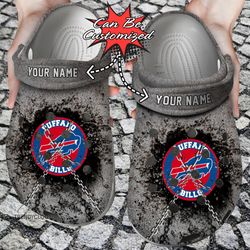 football crocs bbills personalized chain breaking wall clog shoes