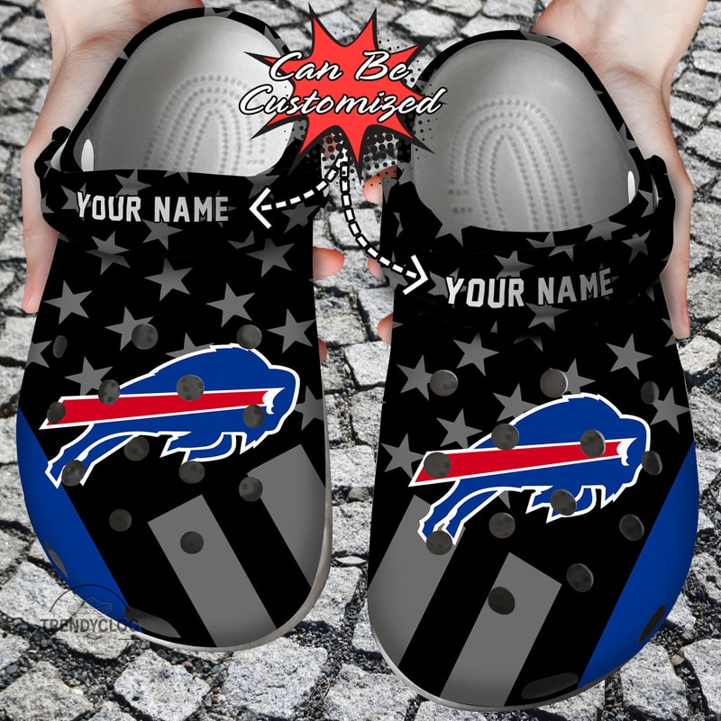 Football Crocs Personalized Bbills Star Flag Clog Shoes.jpg