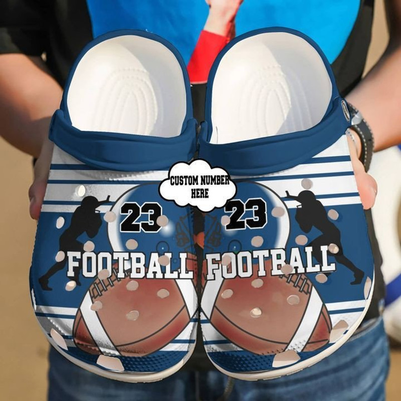 Football Lover Custom Name Crocs Crocband Clog Comfortable Water Shoes.jpg