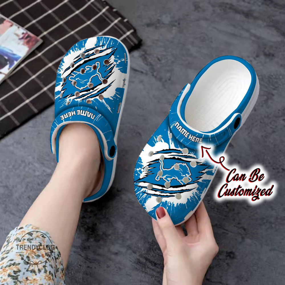 Lions Crocs - Personalized D.Lions Football Ripped Claw Clog Shoes.jpg