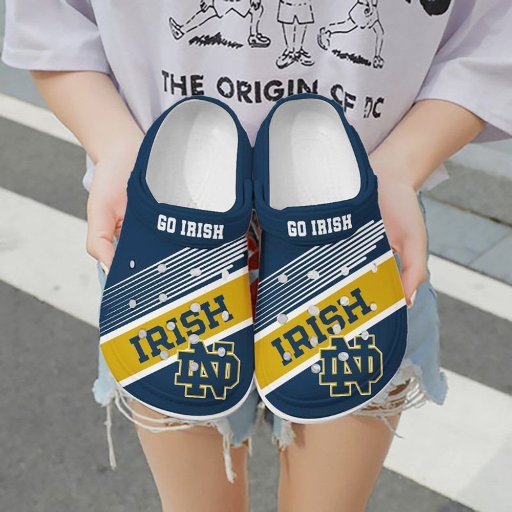 Notre Dame Fighting Irish Football Gift For Fan Rubber Crocs Crocband Clogs Comfy Footwear Tl97.jpg
