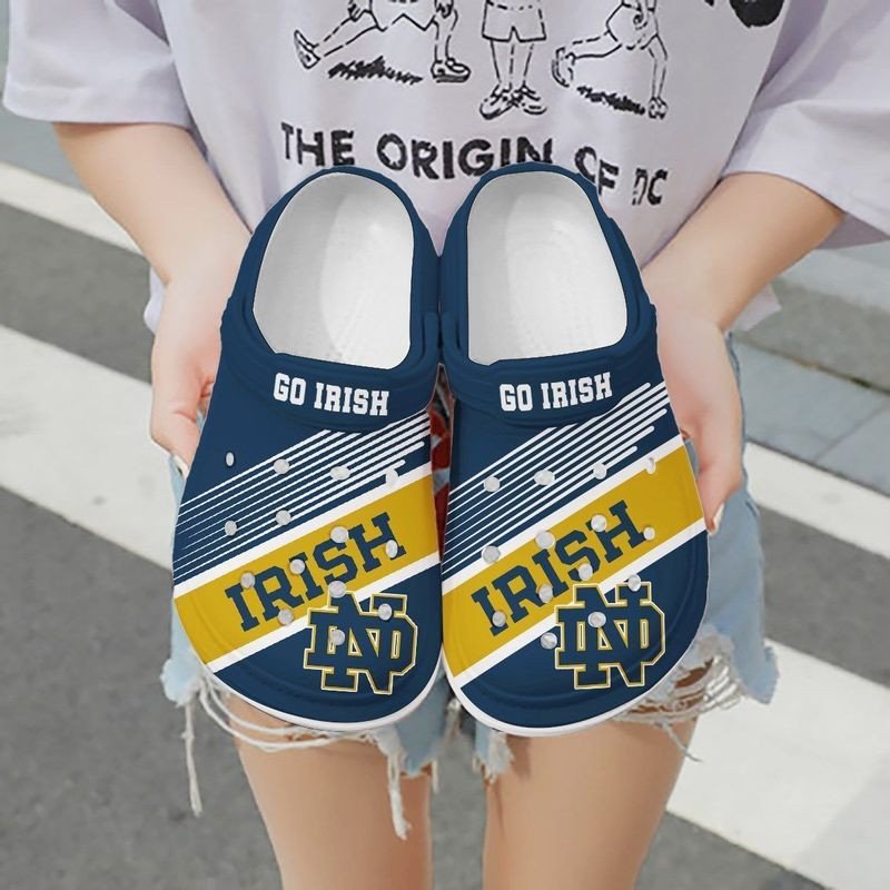 Notre Dame Fighting Irish Football Gift For Fan Rubber Crocs Crocband Clogs Comfy Footwear Tl97.jpg