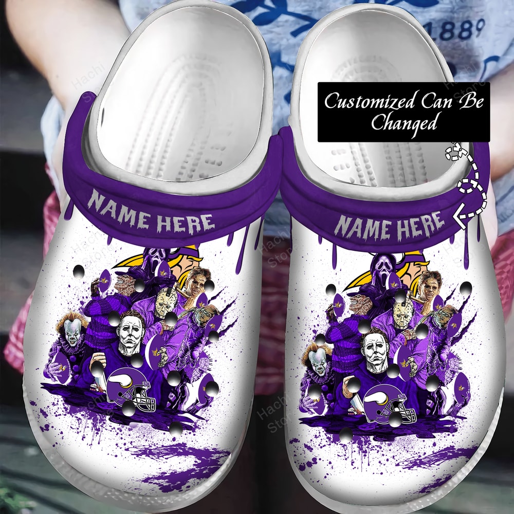 Personalized Football Crocs - Horror Movie Characters M.Vikings.jpg