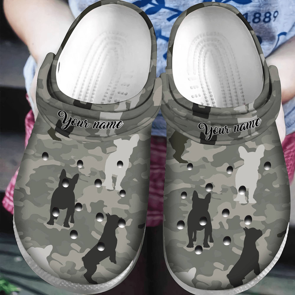 French Bulldog Camo Clog Shoes French Bulldog Dog Sandal Shoes Gift 0