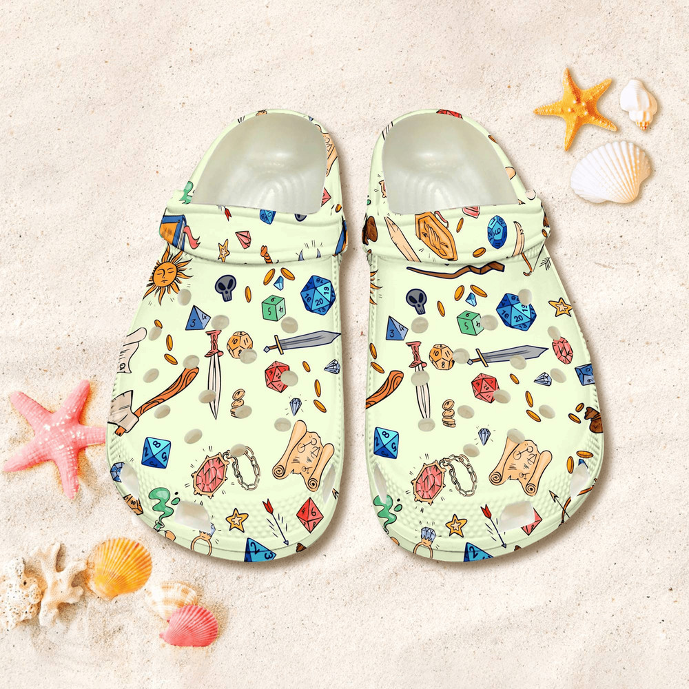 Dungeons And Dragons Clog Shoes Dungeons Dice Sandal Shoes Gift For 0