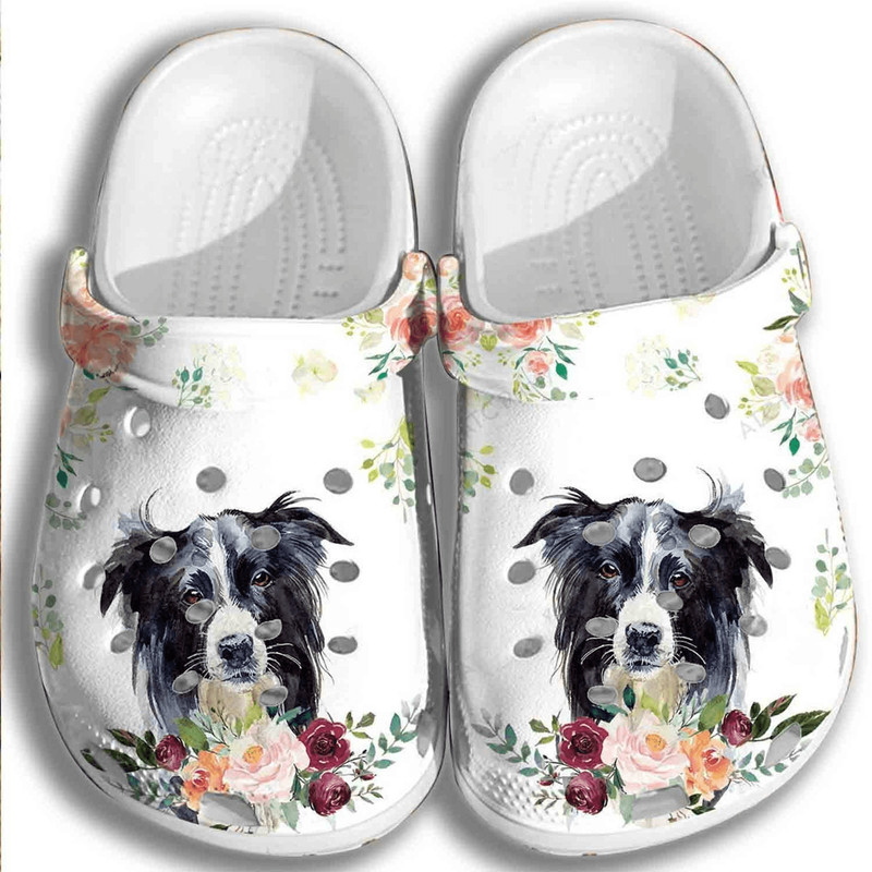 Collie Dog Shoes Collie Flower Clog Dog Lovers Sandal Crocs Crocband 0