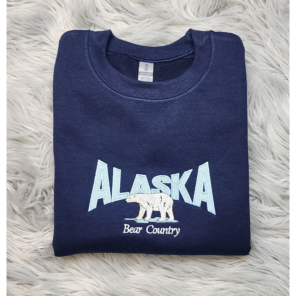Embroidered Alaska State Sweatshirt, Embroidered Alaska Polar Bear Unisex Sweatshirt great for men and women Sweatshirt or Hooded Sweatshirt.jpg
