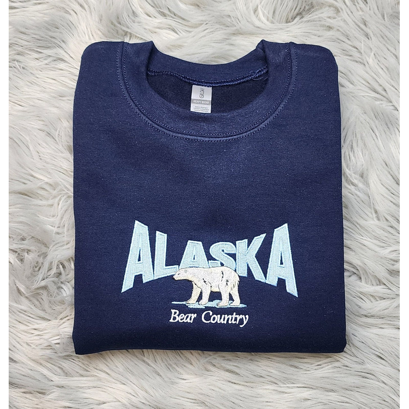 Embroidered Alaska State Sweatshirt, Embroidered Alaska Polar Bear Unisex Sweatshirt great for men and women Sweatshirt or Hooded Sweatshirt.jpg