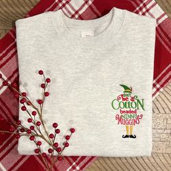 cotton headed ninny muggins sweatshirt , elf christmas crewneck , embroidered christmas sweater