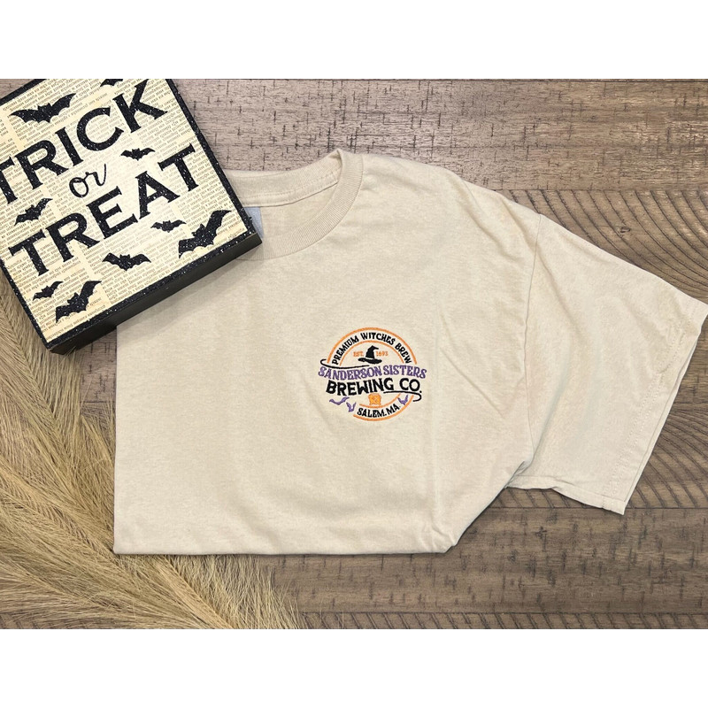 Custom Witches Brewing Co Sanderson Sisters Embroidered T-Shirt Halloween Shirts.jpg