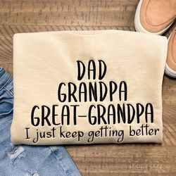 dad, grandpa, great grandpa, embroidered crewneck, grandparents hoodie
