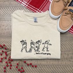 grinch poses, the grinch christmas crewneck, embroidered christmas sweater