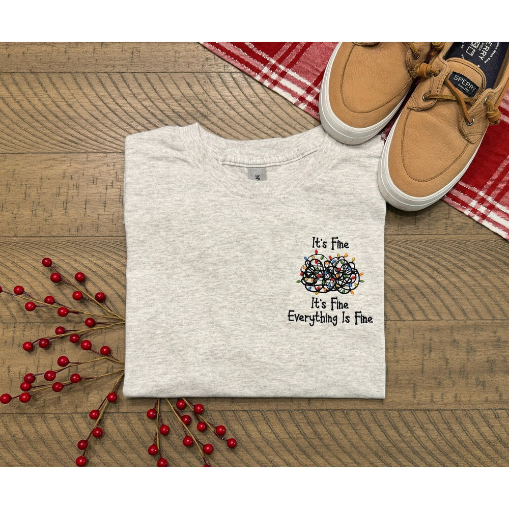 It's Fine Everything is Fine Custom Christmas Crewneck Embroidered Christmas Sweater.jpg
