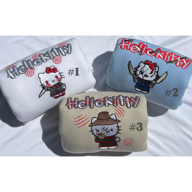 Chucky Hello Kitty Halloween Cute Vintage Embroidered Sweatshirt.jpg