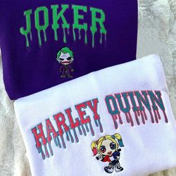 couple joker and harley embroidered sweatshirt