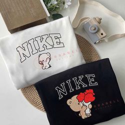 couple mocha and milk bear embroidered sweatshirt