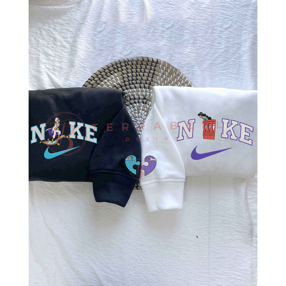 Couple Nike Aladdin And Jasmine Embroidered Sweatshirt.jpg