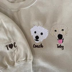 custom couple dog with name amp initials on sleeve embroidered sweatshirt