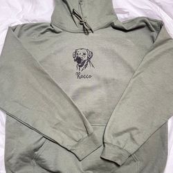 custom name x dog embroidered hoodie