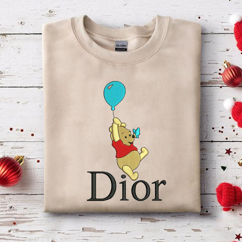 Dior Winnie The Pooh Embroidered Sand Sweatshirt Gifts For Her.jpg