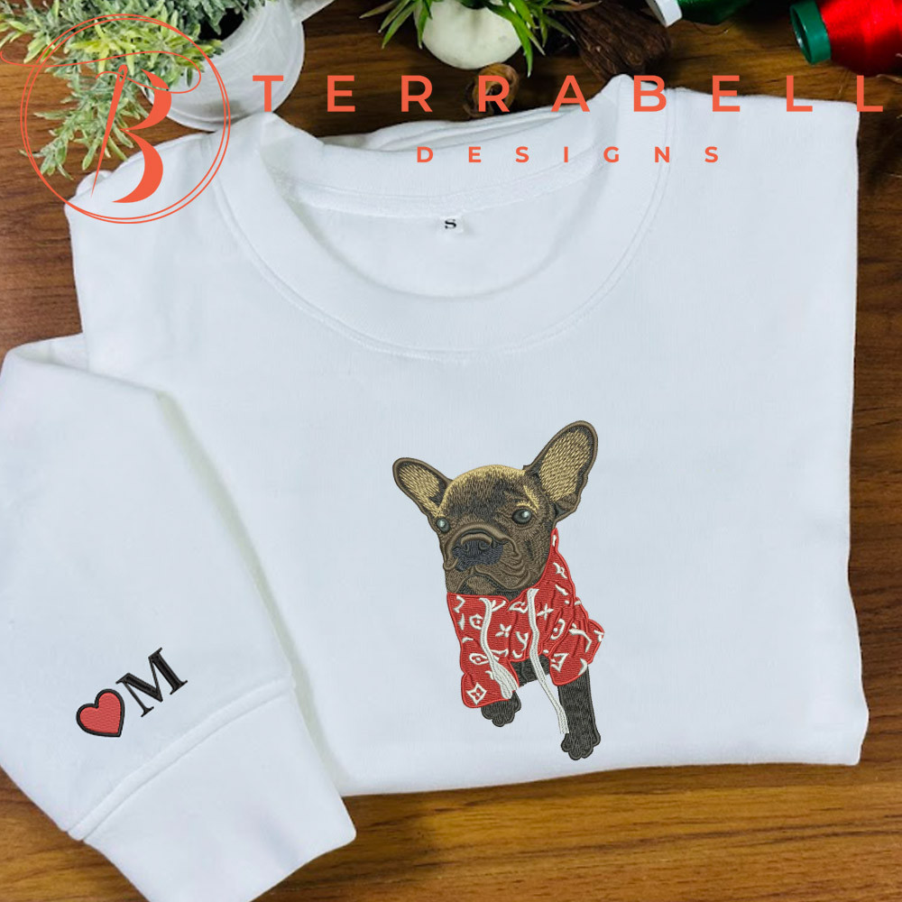 Dog LV Embroidered Sweatshirt Custom Name Sleeve.jpg
