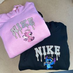 embroidered nike stitch and angel couple sweatshirts