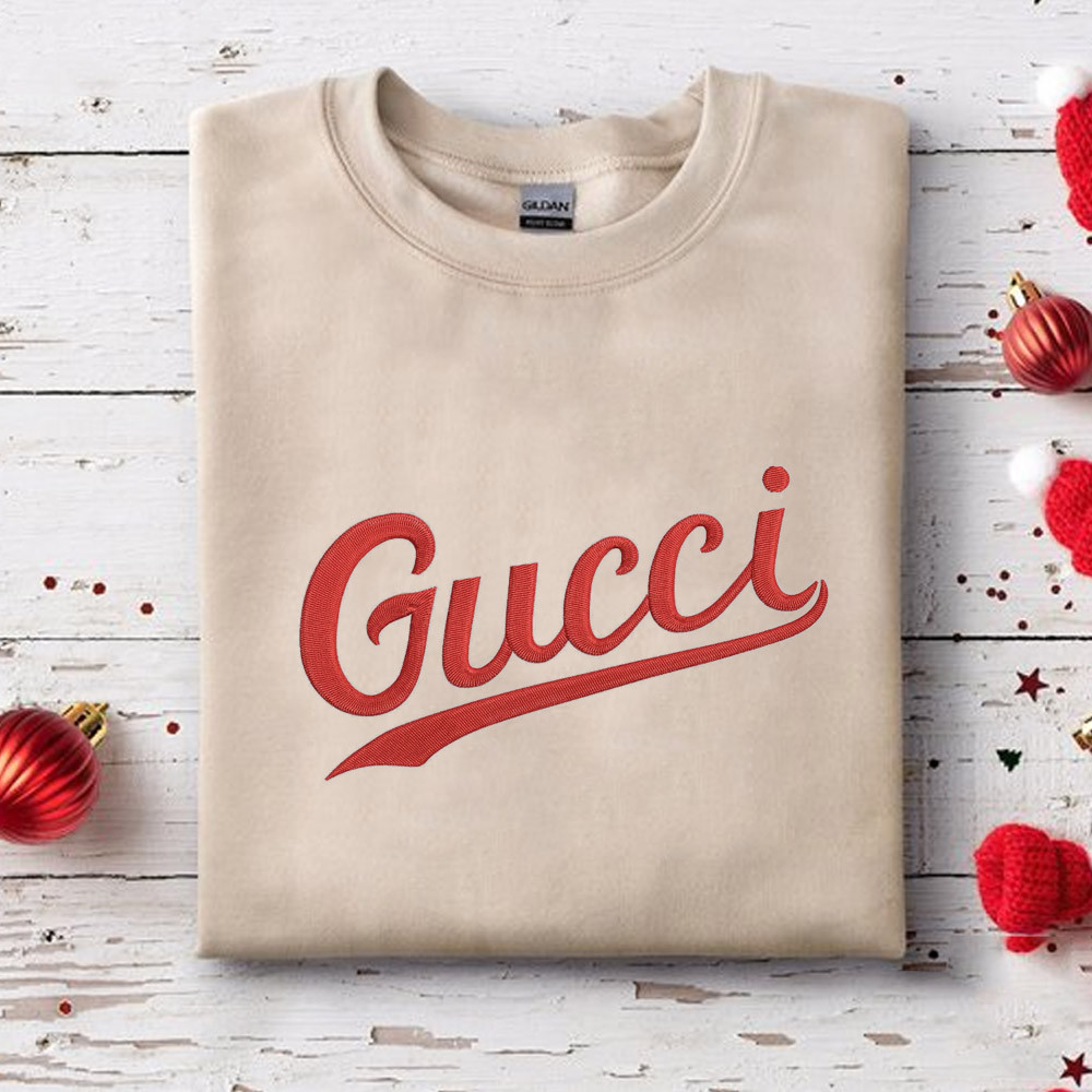 Gucci Red Text Embroidered Sand Sweatshirt Gifts For Her.jpg