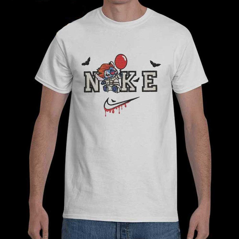 Halloween Character Disney Stitch Pennywise Nike Embroidered Sweatshirt.jpg