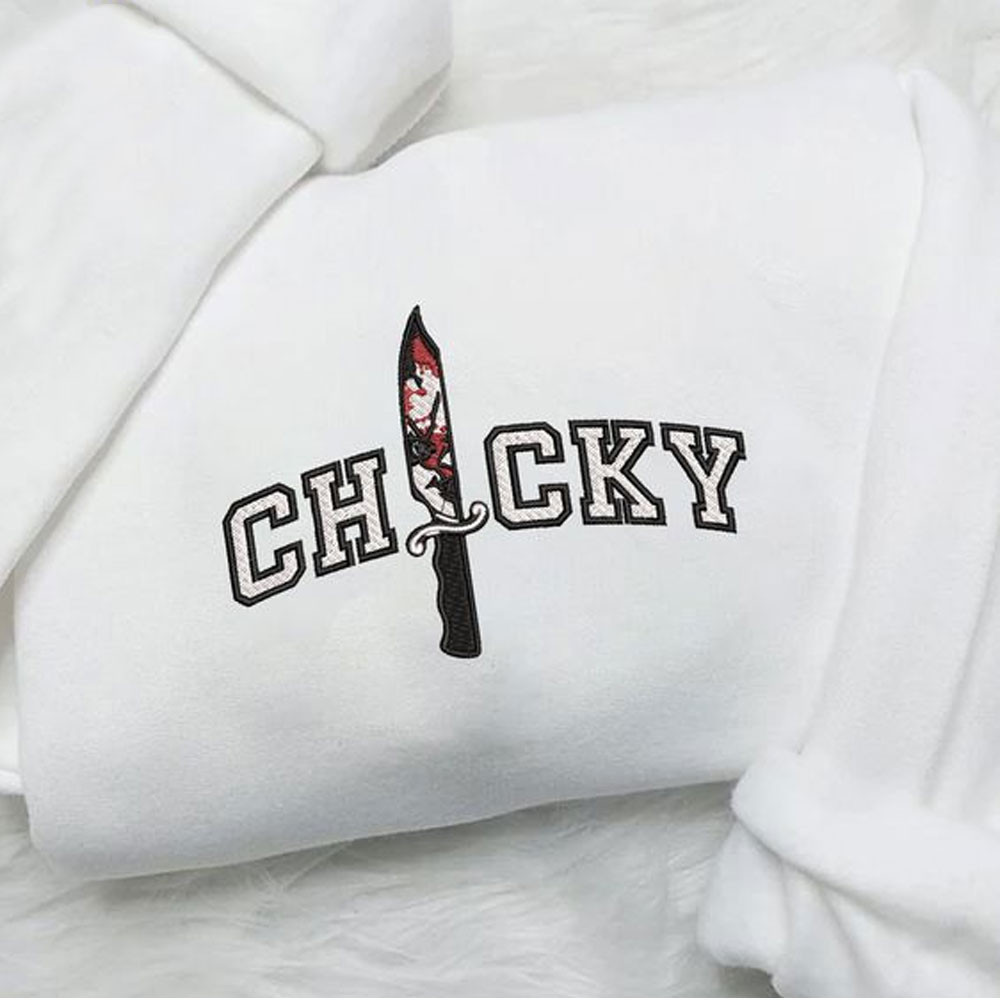 Halloween Chucky In Knife Embroidered Sweatshirt.jpg