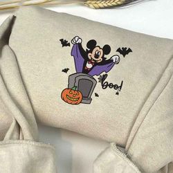 Halloween Dracula Mickey Embroidered Sweatshirt