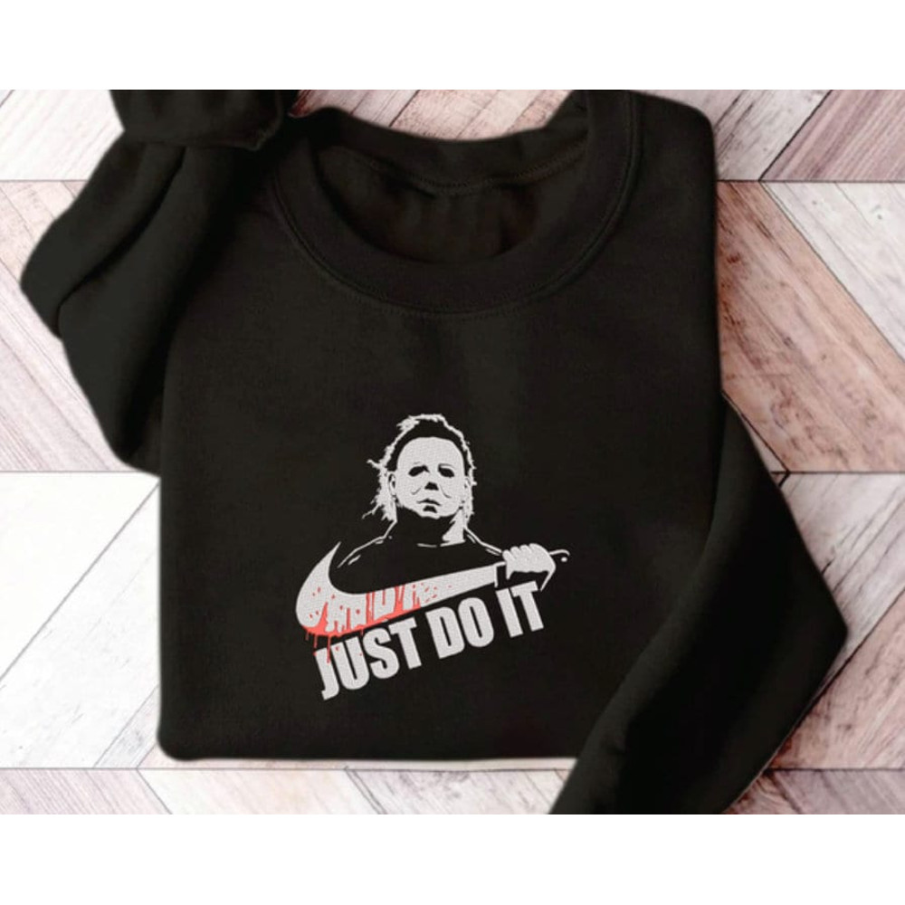 Halloween Michael Myers Just Do It Embroidered Shirt.jpg