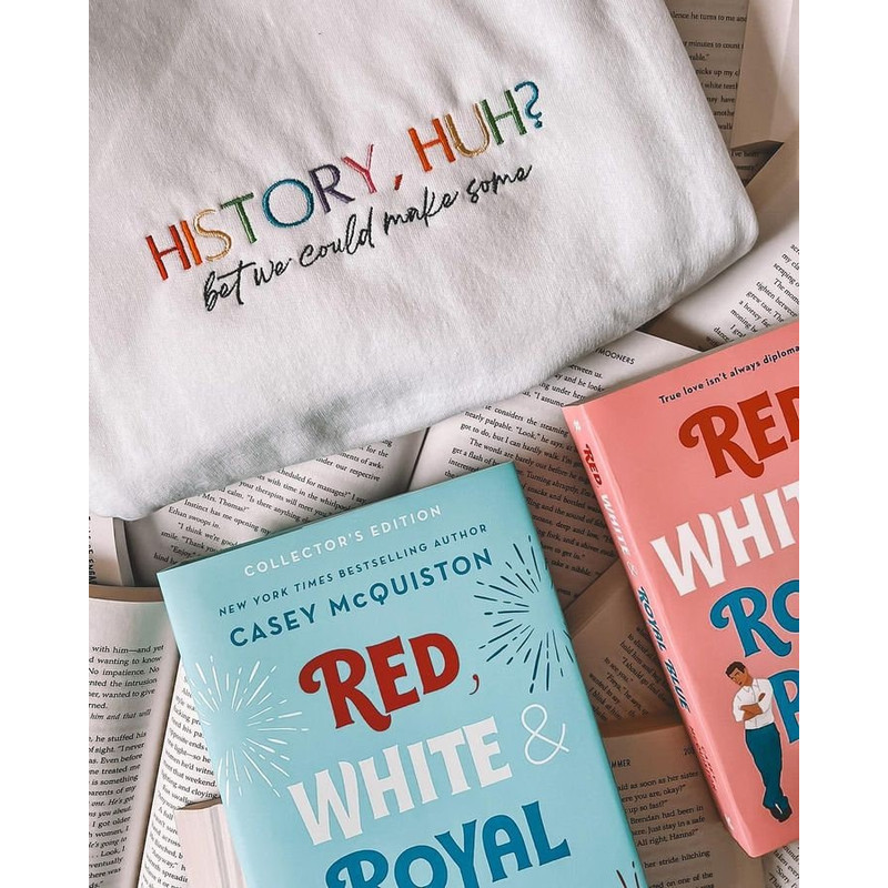 History Huh Red White And Royal Blue Embroidered Sweater.jpg