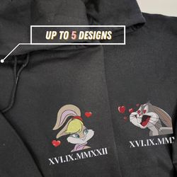 looney tunes bugs bunny x lola couple embroidered sweatshirt