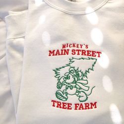 main street tree farm christmas embroidered sweatshirt