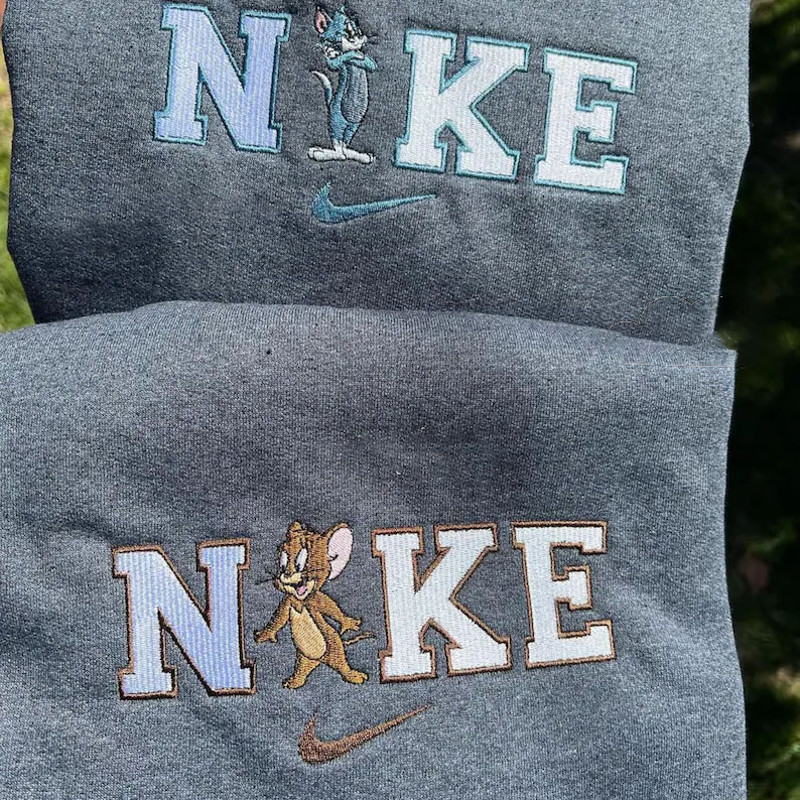 Nike Tom And Jerry Couple Embroidered Sweatshirt.jpg