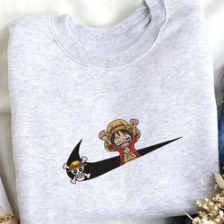 one piece luffy embroidered sweatshirt