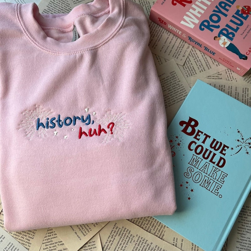 Red White And Royal Blue Embroidered Sweatshirt History Huh.jpg