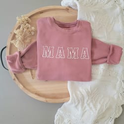simple nice embroidered mama sweatshirt