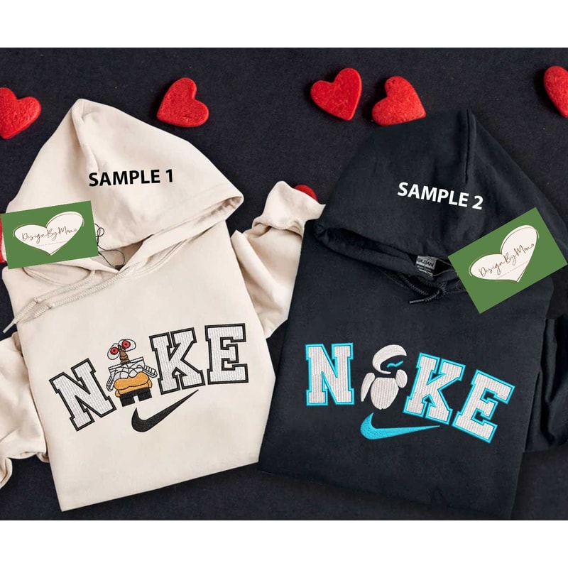 Wall-E X Eve Couple Nike Embroidered Sweatshirt.jpg