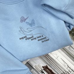 august slipped away butterfly embroidered sweatshirt hoodie
