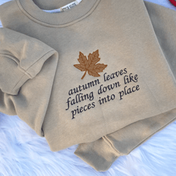 autumn leave all too well red embroidered sweatshirt