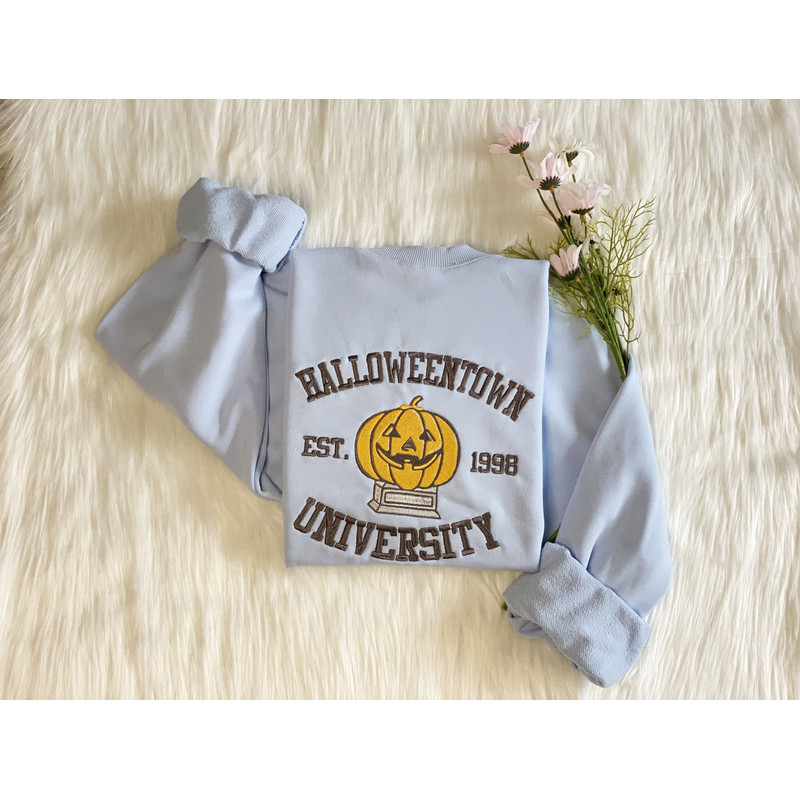 Halloweentown University Embroidered Sweatshirt Embroidered Pumpkin University Hoodie Halloweentown T-shirt Crew Neck Sweatshirt.jpg