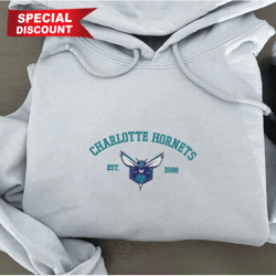 vintage charlotte hornets est 1988 embroidered unisex shirt, nba t shirt, basketball