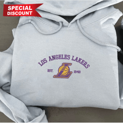 vintage los angeles lakers est 1948 embroidered unisex shirt, nba t shirt, basketball