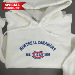 vintage montreal canadiens embroidered sweatshirt, nhl embroidered sweater, embroidered nhl shirt