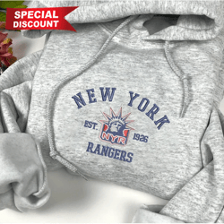 Vintage New York Rangers Embroidered Sweatshirt, NHL Embroidered Sweater, Embroidered NHL Shirt